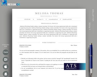 Modern Resume Template | Student CV, Cover Letter (Word, Canva, Google Docs)