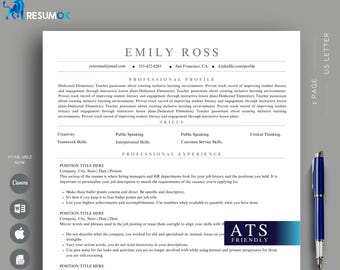 Teacher Resume Template | Modern CV, Cover Letter & Interview Guide