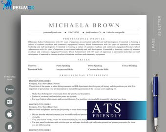 Teacher Resume Template | Modern, ATS-Friendly CV for Word, Canva & Google Docs