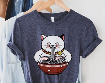 Ramen Cat Shirt | Kawaii Cat Shirt | Kawaii Ramen Shirt | Yummy Ramen Shirt | Cat Ramen Tee | Ramen Cat Tee