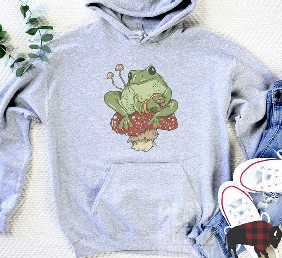 Cottagecore Frog Hoodie Aesthetic Frog Hoodie Dark Etsy