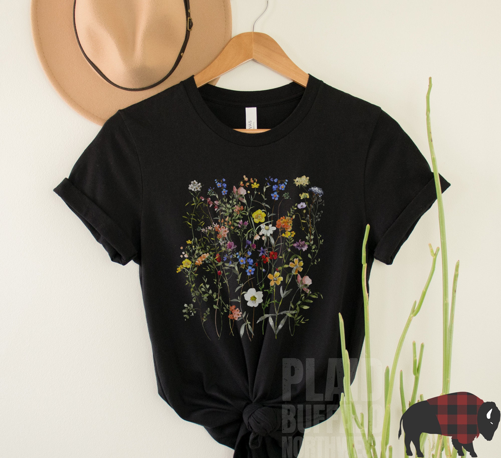 Wildflowers Shirt Goblincore Clothing Watercolor Flower Shirt Pressed ...