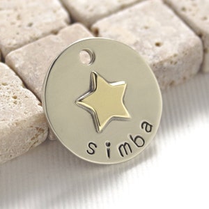 Handmade Star Pet Tag: Personalized Small Dog & Cat Collar ID