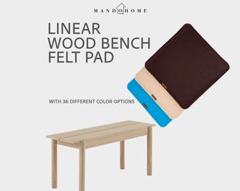 Almohadilla de fieltro para banco lineal de madera, opción antideslizante, cojín de banco personalizado