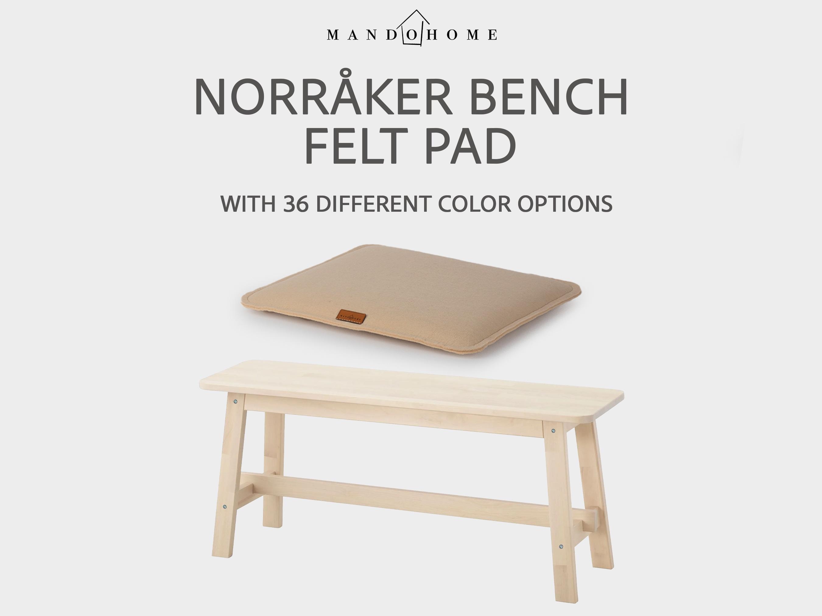 Felt Bench Cushion for Norraker, Non-slip Option, Custom Size Seat