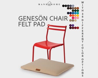 Custom Geneson Chair Cushion, Felt Seat Pad with Non-Slip Option