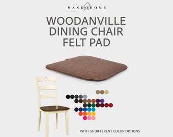 Woodanville Dining Chair Cushion, 2mm Felt Seat Pad, 36 Colors, Non Slip Option
