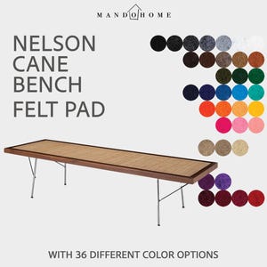 Nelson Cane Bench Felt Cushion with Sponge | 36 Colors, Custom Sizes, Optional Non-Slip Seat Pad for Hallway, Entryway, or Kids Room