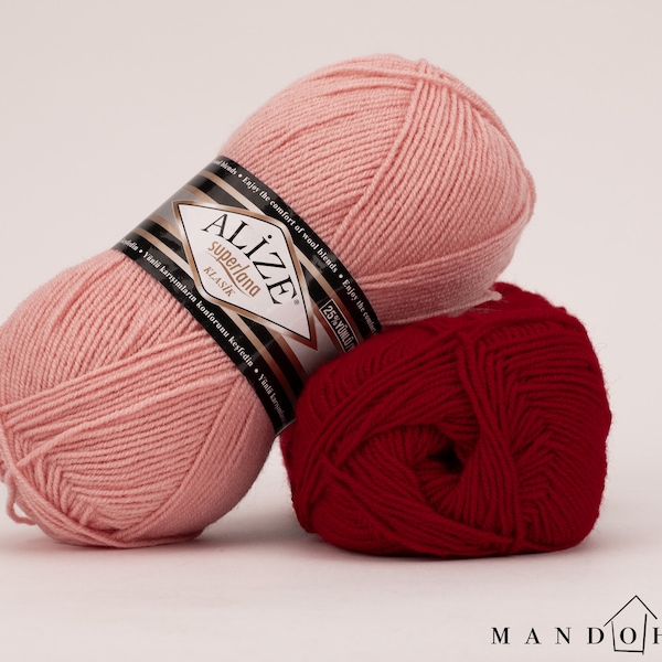 Alize Superlana Classic Wool Blend Yarn - Soft and Plush Acrylic Knitting Yarn for Sweaters and Amigurumi, Available in 60 Shades