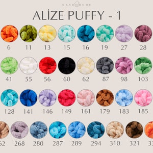 Alize Puffy Fine Baby Deken Garen Veel 4skn 400 gr, 64 yds 100% Micropolyester Zacht Garen, Handbreigaren, Super Grof volumineus Geweven Worested Garen (280 - Dusk Blue