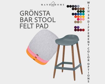 Custom Grönsta Bar Stool Cushion, Felt Seat Pad with Non-Slip Option
