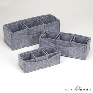 Removable Multipurpose Felt Box With 3 Pockets | 3 Sizes |  Storage Boxes | Storage Organizer Bins Set of 3 | Costum Size
