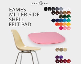 Eames Miller Side Shell Chair Felt Pad Cushion: Comfortable Foam-Filled Seat Protector with 36 Color Options