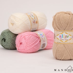Alize Baby Garn, ideal für weiche Babystricksachen & Kuscheldecken, in verschiedenen Farben erhältlich, perfekt für alle Strickprojekte, Alize Baby Best
