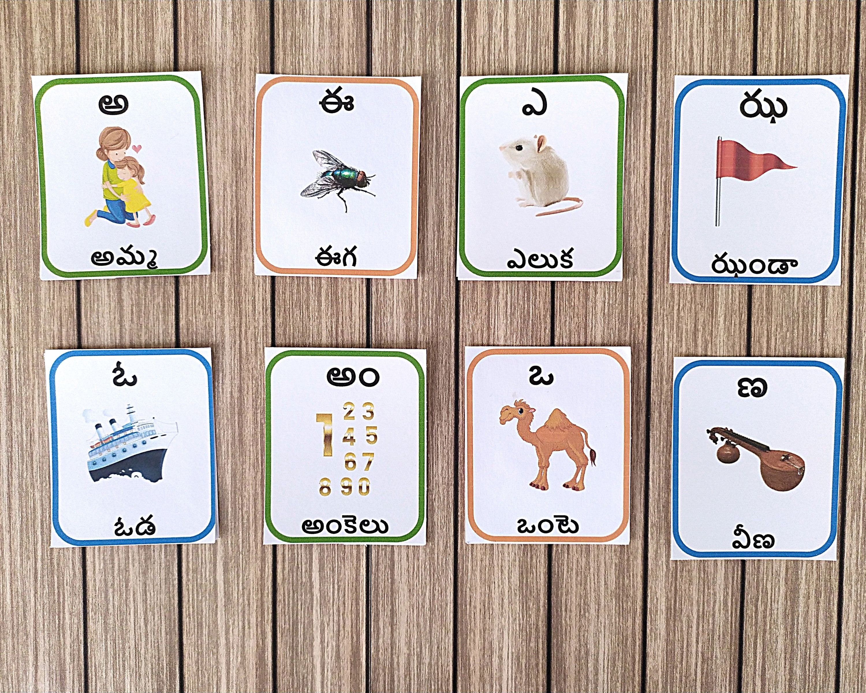 printable telugu flashcards telugu aksharamala early etsy