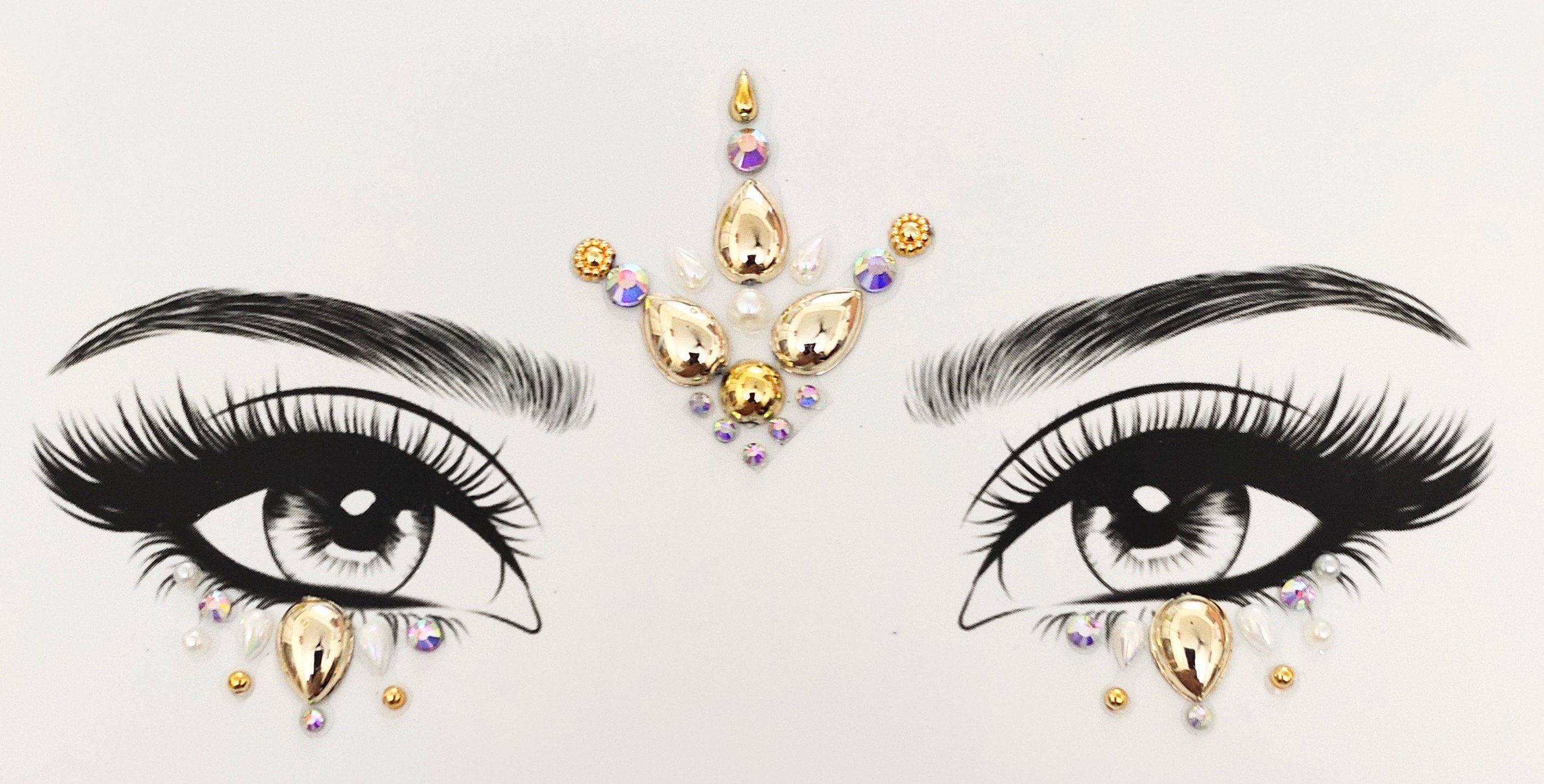 Divine Beauty Selbstklebend Gold Gesicht Juwelen/Festival
