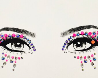 MGB Iridescent Eye Liner Gems/Autocollant de gemme de cristal/autocollant  de visage de festival/Gemmes de visage/Strass -  France