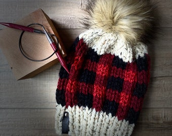 Plaid Pompom Hat - Etsy