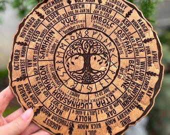 Celtic Tree of Life Calendar, Wheel Of The Year Wood Sign, Tree of Life, Pagan Calendar, Witchcraft, Witch Planner, Witch Altar, Witch Decor
