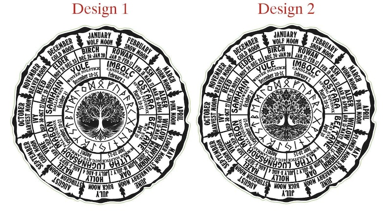 Celtic Tree of Life Calendar, Wheel of the Year Wood Sign, Tree of Life ...