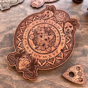 Ouija Board, Ouija Planchette, Spirit Board, Talking Board, Witch Board, Witchcraft, Witchy Gift, Witchcraft Wiccan Gifts, Mysticism, Occult