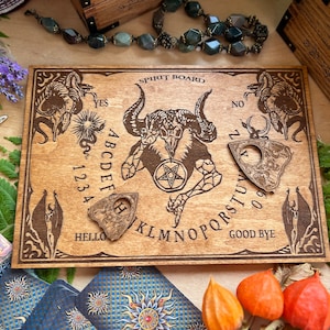 Ouija Board, Ouija Planchette, Spirit Board, Talking Board, Witch Board, Witchcraft, Witchy Gift, Witchcraft Wiccan Gifts, Mysticism, Occult