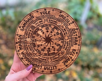 Southern hemisphere Wheel Of The Year Wood Sign, Pagan Calendar, Witchcraft, Wiccan, Witchy Planner, Wheel Of Sabbaths, Witch Altar, Witch