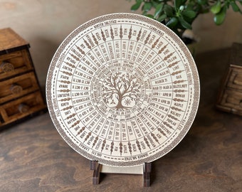Celtic Tree calendar, Wheel Of The Year Wood Sign, Tree of Life, Pagan Calendar, Witchcraft, Witchy Planner, Witch Altar, Witch Decor