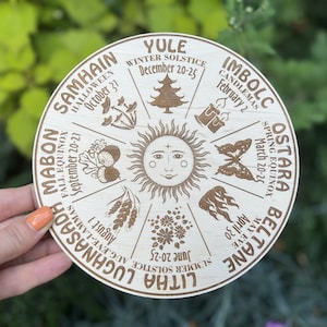 Wheel Of The Year Wood Sign, Pagan Calendar, Witchcraft, Wiccan, Witchy Planner, Wheel Of Sabbaths, Witch Altar, Witch Gifts, Witch Decor