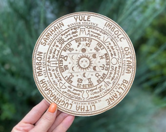 Wheel Of The Year Wood Sign, Pagan Calendar, Witchcraft, Wiccan, Witchy Planner, Wheel Of Sabbaths, Witch Altar, Witch Gifts, Witch Decor