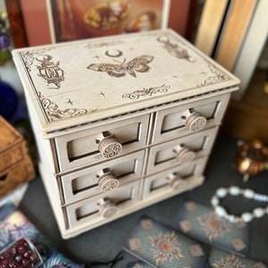 Porta mazzo di tarocchi, porta carte dei tarocchi non finito, scatola con cassetto, organizzazione dei tarocchi, decorazione dell'altare, organizer, portagioie