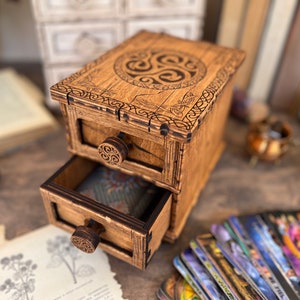 Tarot Deck Holder, Tarot Card Holder, Drawer Box, Tarot Organization, Altar Decor, Organizer, Jewelry Box,W Witch Decor, Witchcraft, Tarot