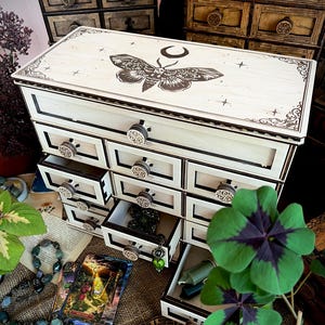 Luna Motte Tarot Kartenhalter, unvollendete große Tarot Kartenhalter, Schubladenbox, Tarot Organisation, Altar Dekor, Schmuckschatulle, Apothekerbox