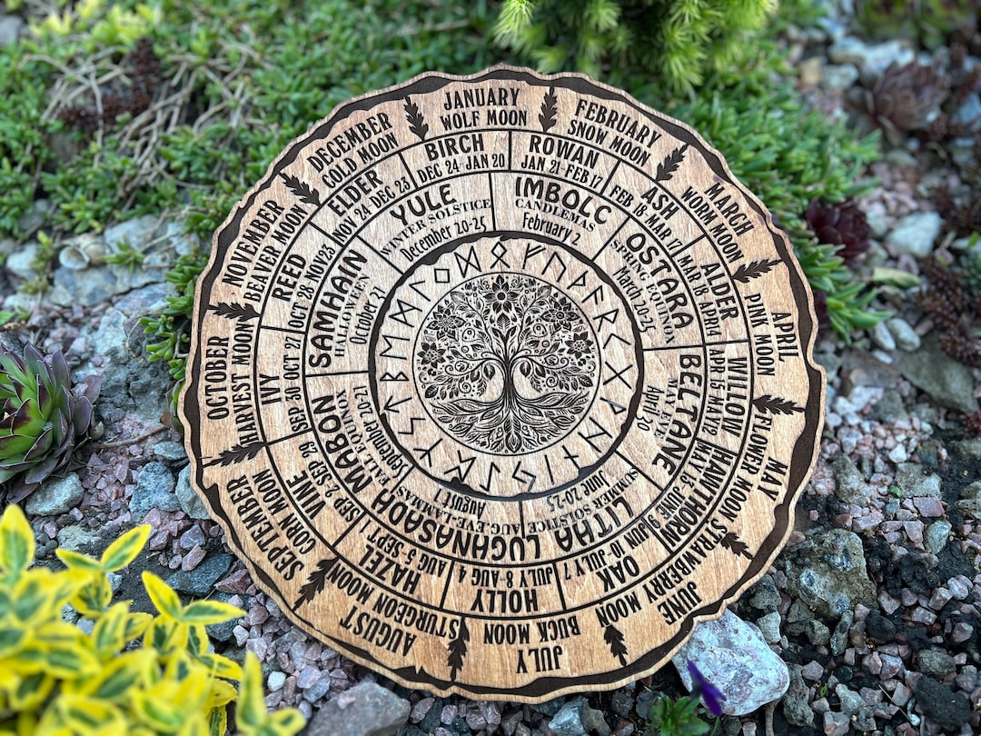 Celtic Tree of Life Calendar, Wheel of the Year Wood Sign, Tree of Life ...
