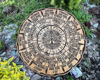Celtic Tree of Life Calendar, Wheel Of The Year Wood Sign, Tree of Life, Wheel of Life, Pagan Calendar, Witchcraft, Witch Altar, Witch Decor