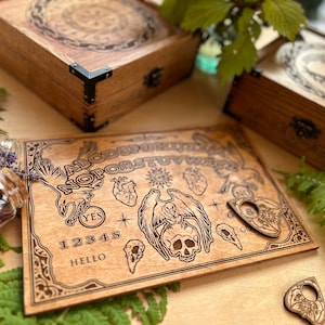 Ouija Board, Ouija Planchette, Spirit Board, Talking Board, Witch Board, Witchcraft, Witchy Gift, Witchcraft Wiccan Gifts, Mysticism, Occult