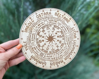 Southern hemisphere Wheel Of The Year Wood Sign, Pagan Calendar, Witchcraft, Wiccan, Witchy Planner, Wheel Of Sabbaths, Witch Altar, Witch