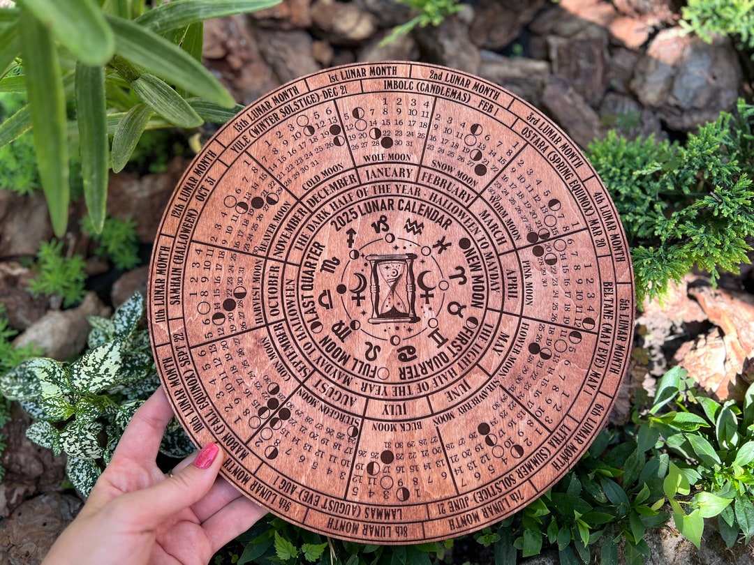 Lunar Calendar 2025, Moon Phases Calendar, Wheel of the Year, Celtic