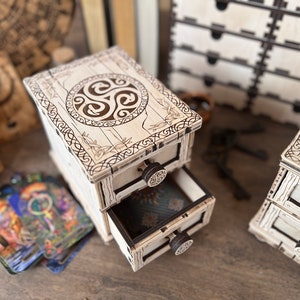 Unfinished Tarot Card Holder, Drawer Box, Tarot Deck Holder, Tarot Organization, Altar Decor, Organizer, Jewelry Box,