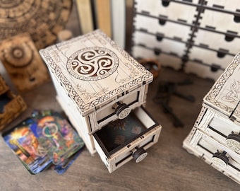 Unfinished Tarot Card Holder, Drawer Box, Tarot Deck Holder, Tarot Organization, Altar Decor, Organizer, Jewelry Box,