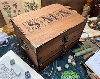 Personalized Display Case for Crystals, Coins, Fossils, Apothecary Cabinet, Curio Chest, Gemstone Collection Storage Box, Display Stand