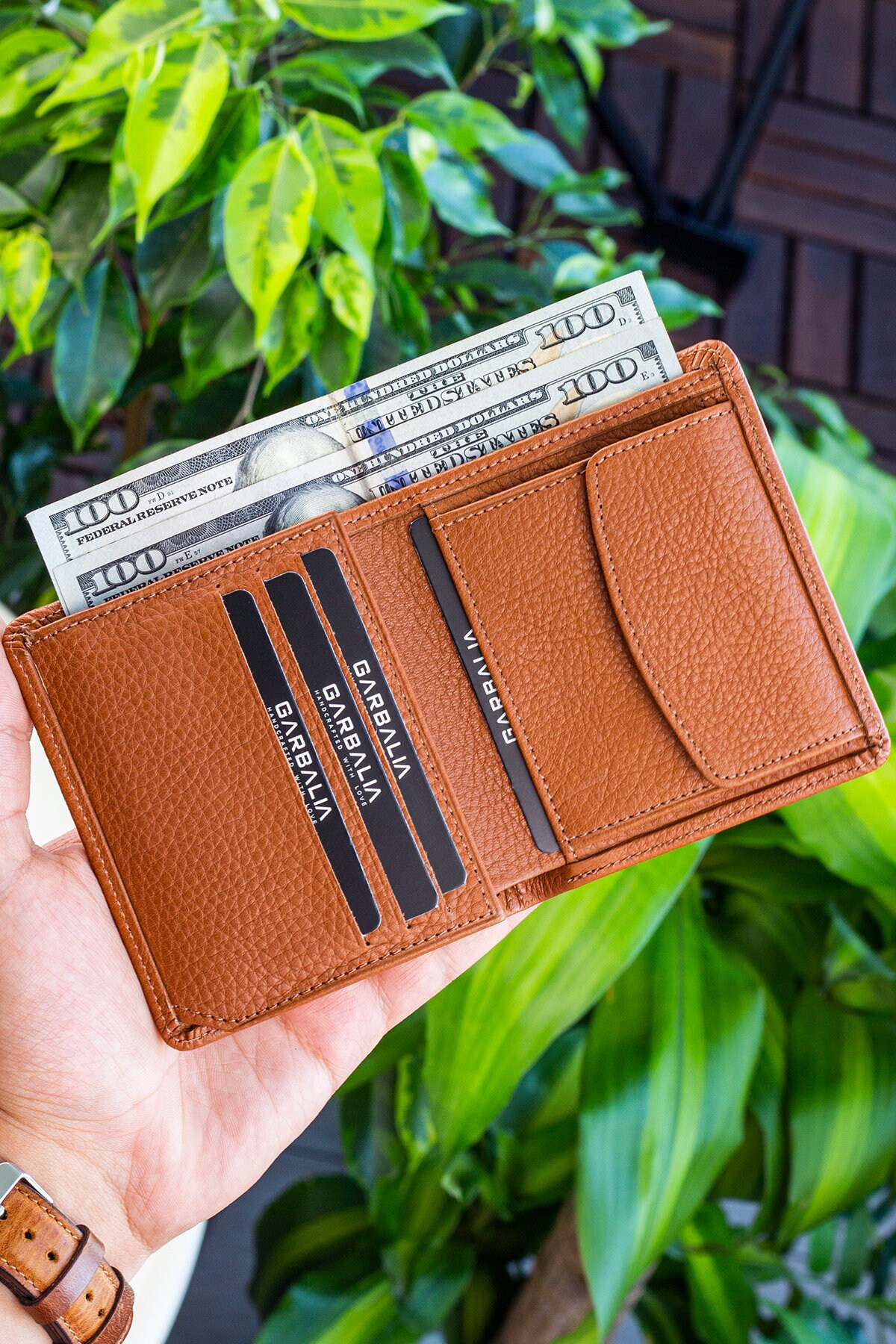 Mens Wallet With Coin Pocket Personalized Leather Wallet Etsy