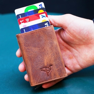 Billetera personalizada gratuita para él, Billetera Hombre personalizado, Regalo de billetera de cuero para hombres con Mecanismo de bloqueo RFID Billetera