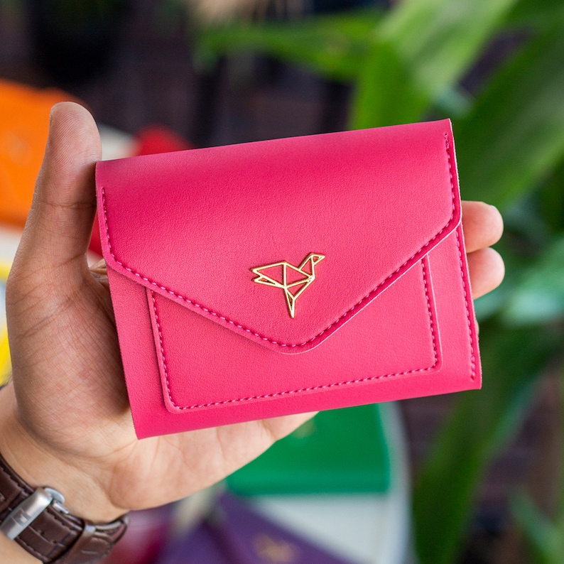 Vegan Leather Women Wallet With Zipper Coin Pocket Small Etsy