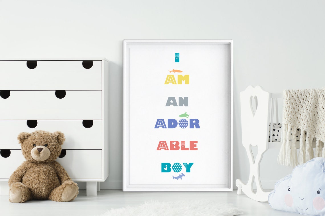 Boys Room Wall Art Kids Room Decor Adorable Boy Print | Etsy