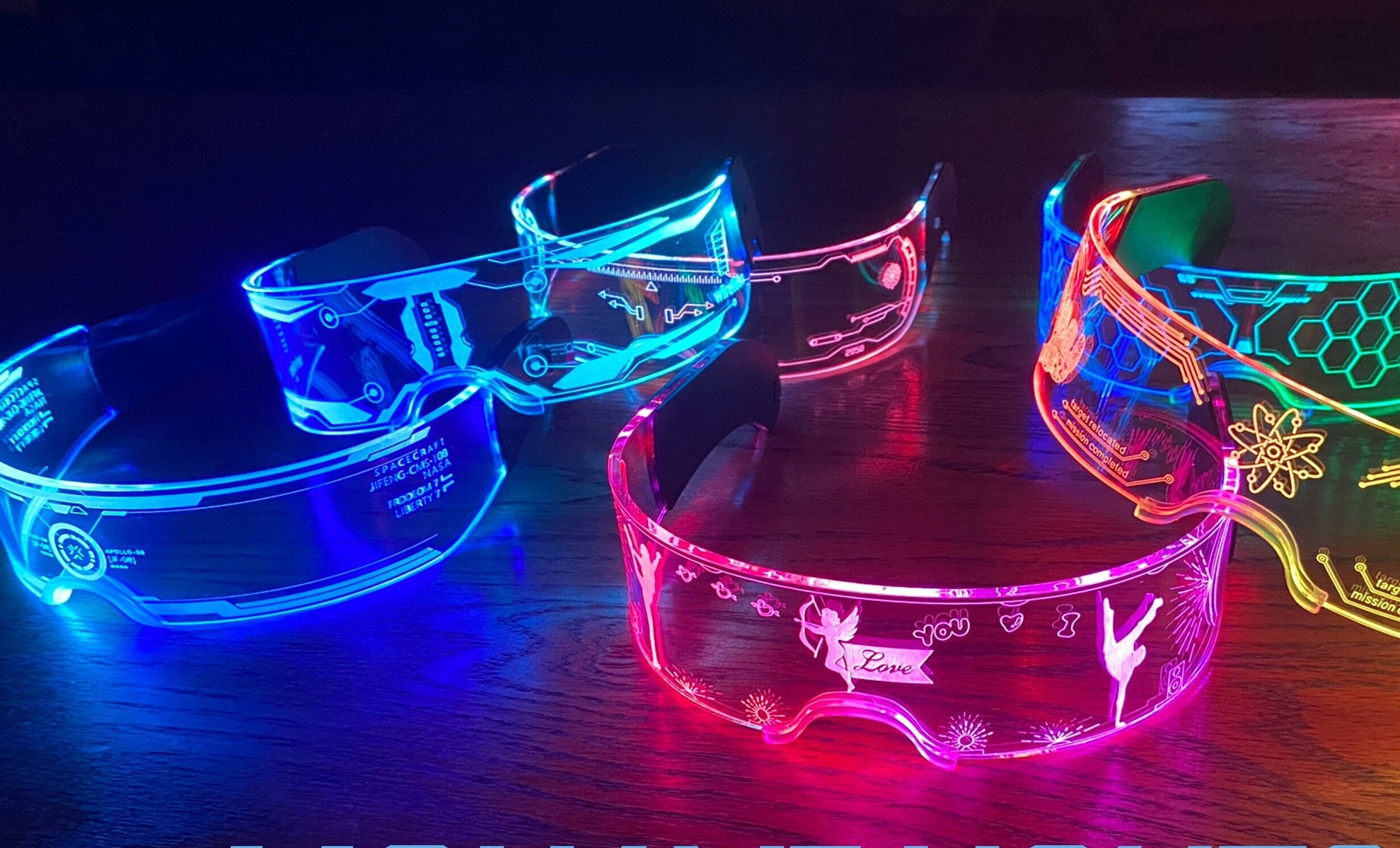 Cyberpunk LED Headband Glasses – Neon Culture