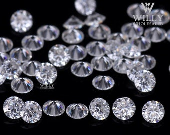 Fiery 0.10 Carat 3 MM D-E Colorless White VVS1 Round Brilliant Diamond Cut Loose Moissanite For Making Ring, Band, Earring, Pendant, Jewelry