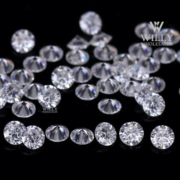 Fiery 0.10 Carat 3 MM D-E Colorless White VVS1 Round Brilliant Diamond Cut Loose Moissanite For Making Ring, Band, Earring, Pendant, Jewelry