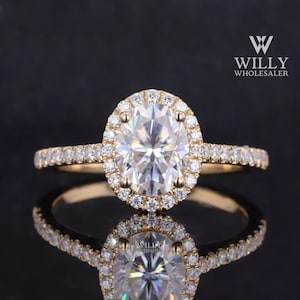 Halo Designer Cathedral Set Anniversary Ring, 4 Prong Set Wedding Ring, Amazing 1/ 2/ 3 Carat Oval Cut Moissanite Engagement Ring For Ladies
