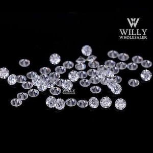 1 Carat Lot of 1.5 MM 0.015 CT D-E Colorless White VVS1 Round Brilliant Diamond Cut Loose Moissanite For Making Ring, Band, Pendant, Jewelry